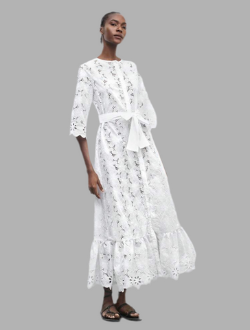VESTIDO CON LAZADA ABOTONADO 3 CLRS