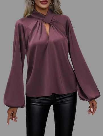 CAMISA DE SATÉN CON NUDO 8 CLRS