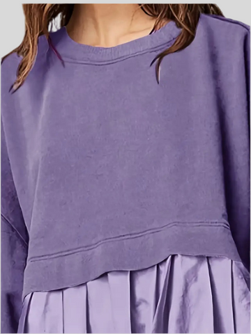 VESTIDO CORTO OVERSIZE DOS TEJIDOS 3 CLRS