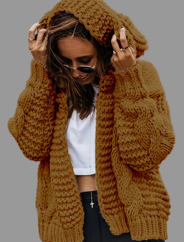 CHAQUETA CROP PUNTO CON CAPUCHA 7 CRS
