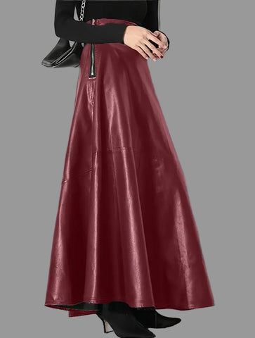 FALDA LARGA DE CUERO ECO 4 CLRS