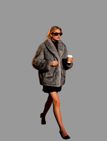 CHAQUETÓN FAUX FUR GRAN CUELLO 3 CLRS