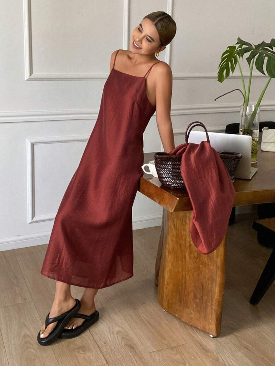 CONJUNTO DE VESTIDO TIRANTES Y CAMISA 4 CLRS
