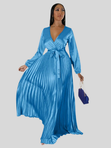 VESTIDO CRUZADO PLISADO 8 CLRS