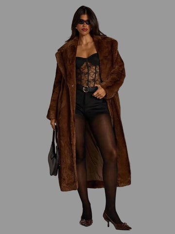 ABRIGO DE FAUX FUR ATADO