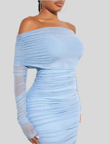 VESTIDO ELÁSTICO DRAPEADO 12 CLRS