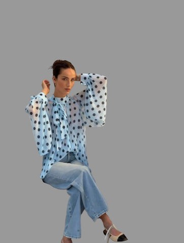 CAMISA LUNARES DE GASA AMPLIAS MANGAS 6 CLRS