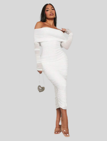 VESTIDO ELÁSTICO DRAPEADO 12 CLRS