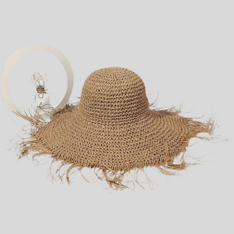 SOMBRERO DE PAJA CON FLECOS 2 CLRS