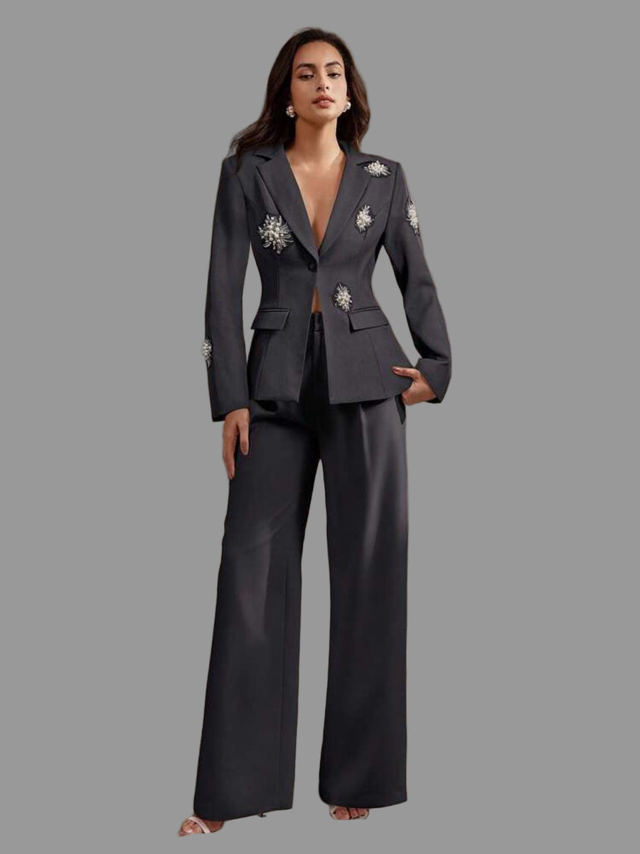 TRAJE DE CHAQUETA CON APLICACIONES DE CRISTAL 4 CLRS