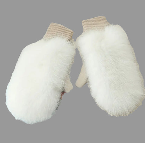 MANOPLAS DE PELO ECO Y PUNTO