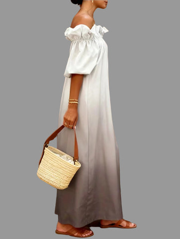 VESTIDO DEGRADEE LARGO HOMBROS 5 CLRS