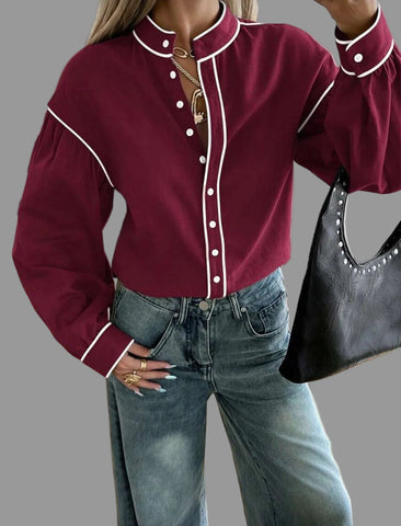 CAMISA DE ALGODÓN CON VIVO 9 CLRS