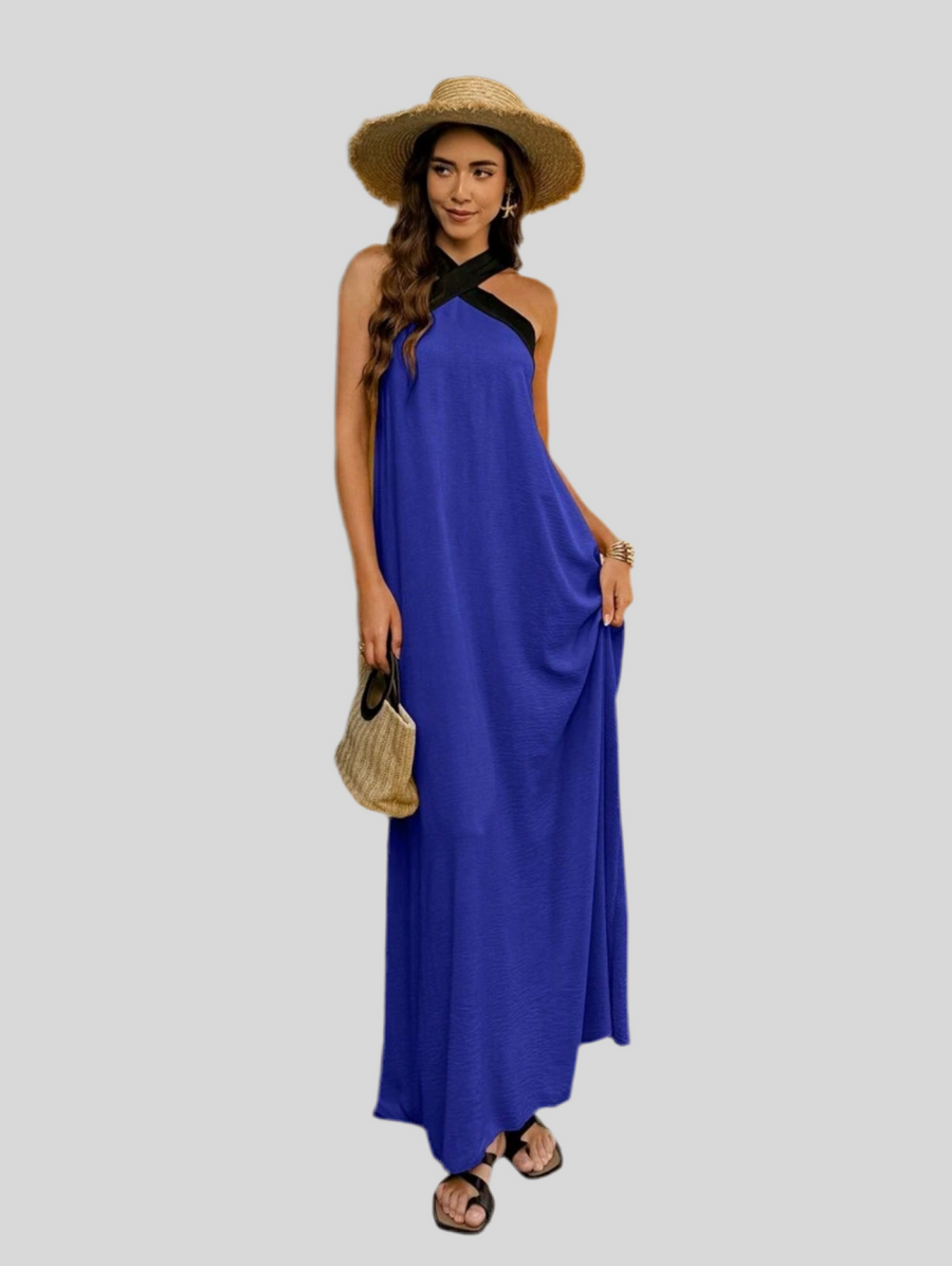 VESTIDO LARGO EN CONTRASTE 7 CLRS