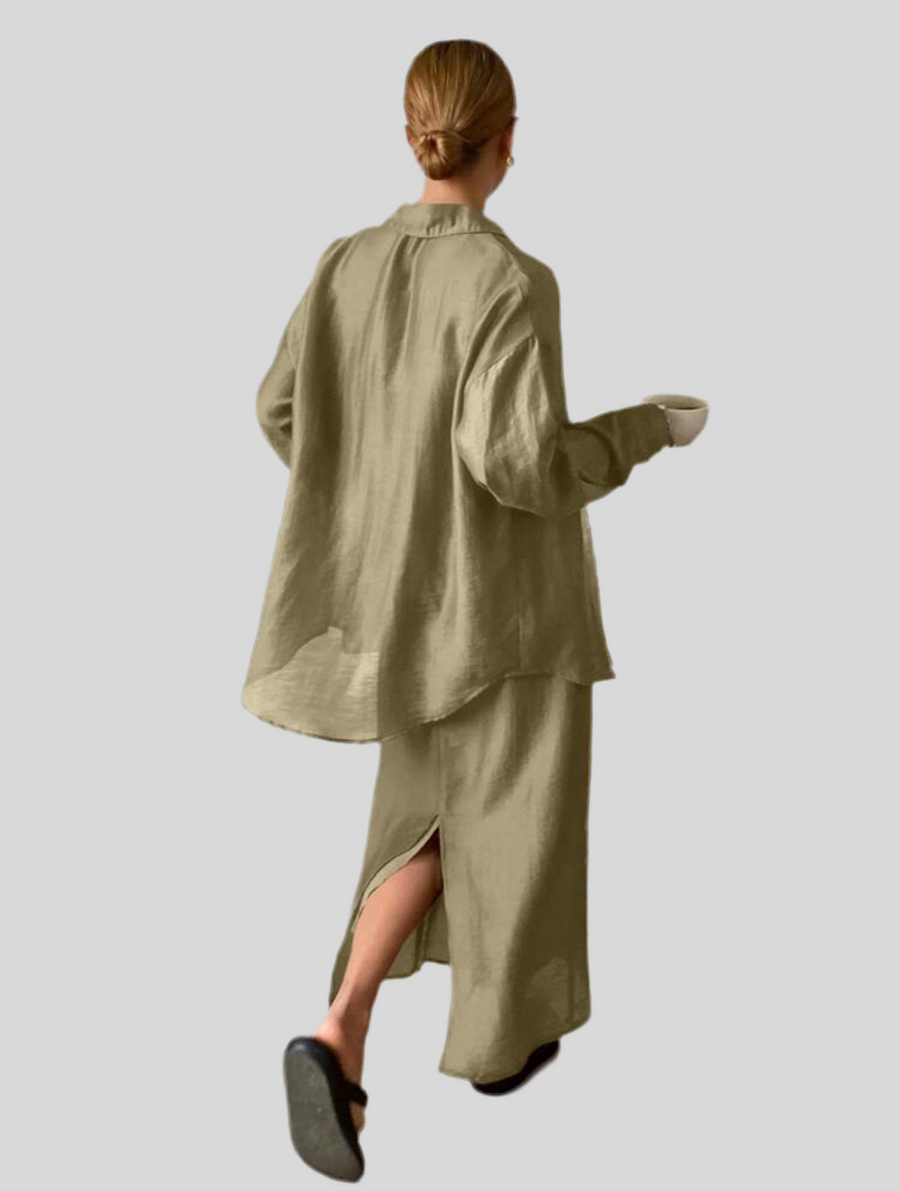 CONJUNTO DE VESTIDO TIRANTES Y CAMISA 4 CLRS