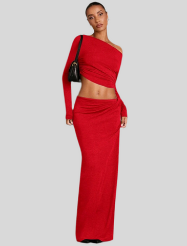 SEXY SET T-SHIRT LONG SKIRT 5 COLRS
