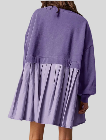 VESTIDO CORTO OVERSIZE DOS TEJIDOS 3 CLRS