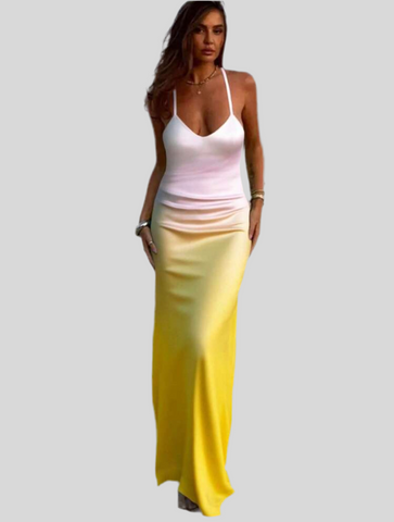 VESTIDO DE SATÉN LENCERO DEGRADÉ 3 CLRS