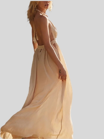 VESTIDO LARGO DE VERANO HALTER 6 CLRS