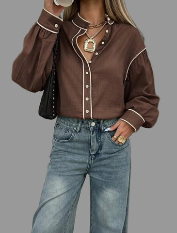 CAMISA DE ALGODÓN CON VIVO 9 CLRS