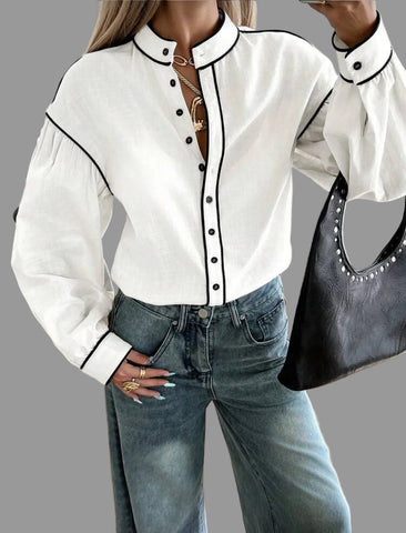 CAMISA DE ALGODÓN CON VIVO 9 CLRS