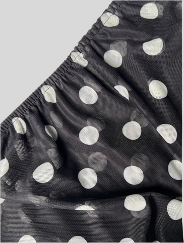 VESTIDO ELÁSTICO LUNARES SIN HOMBROS