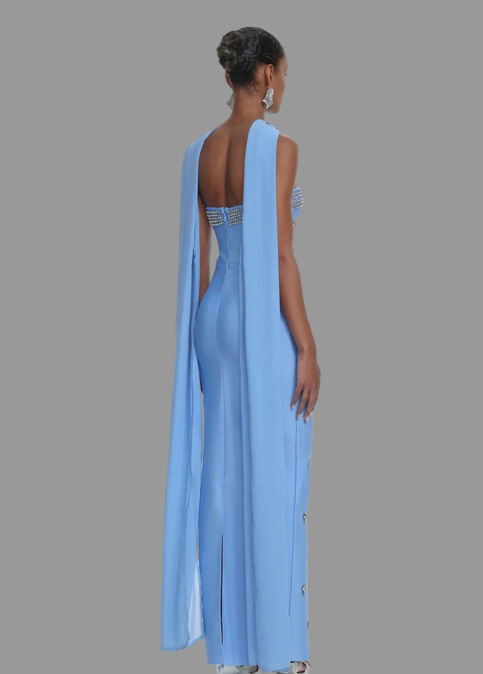 VESTIDO SKY BLUE CEREMONIA CRISTAL