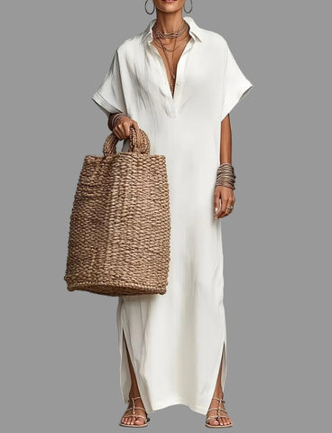 VESTIDO CAMISERO LARGO 2 CLRS