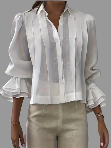 CAMISA TABLEADA CON PUÑOS FRUNCIDOS 8 CLRS