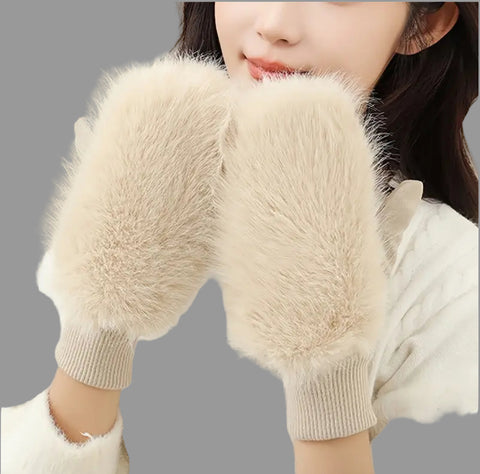 MANOPLAS DE PELO ECO Y PUNTO