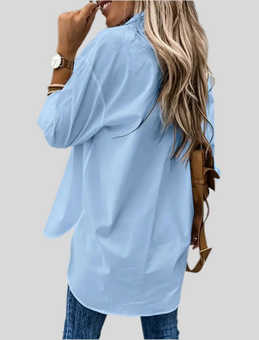 CAMISA OVERSIZE CON BOLSILLOS 6 CLRS