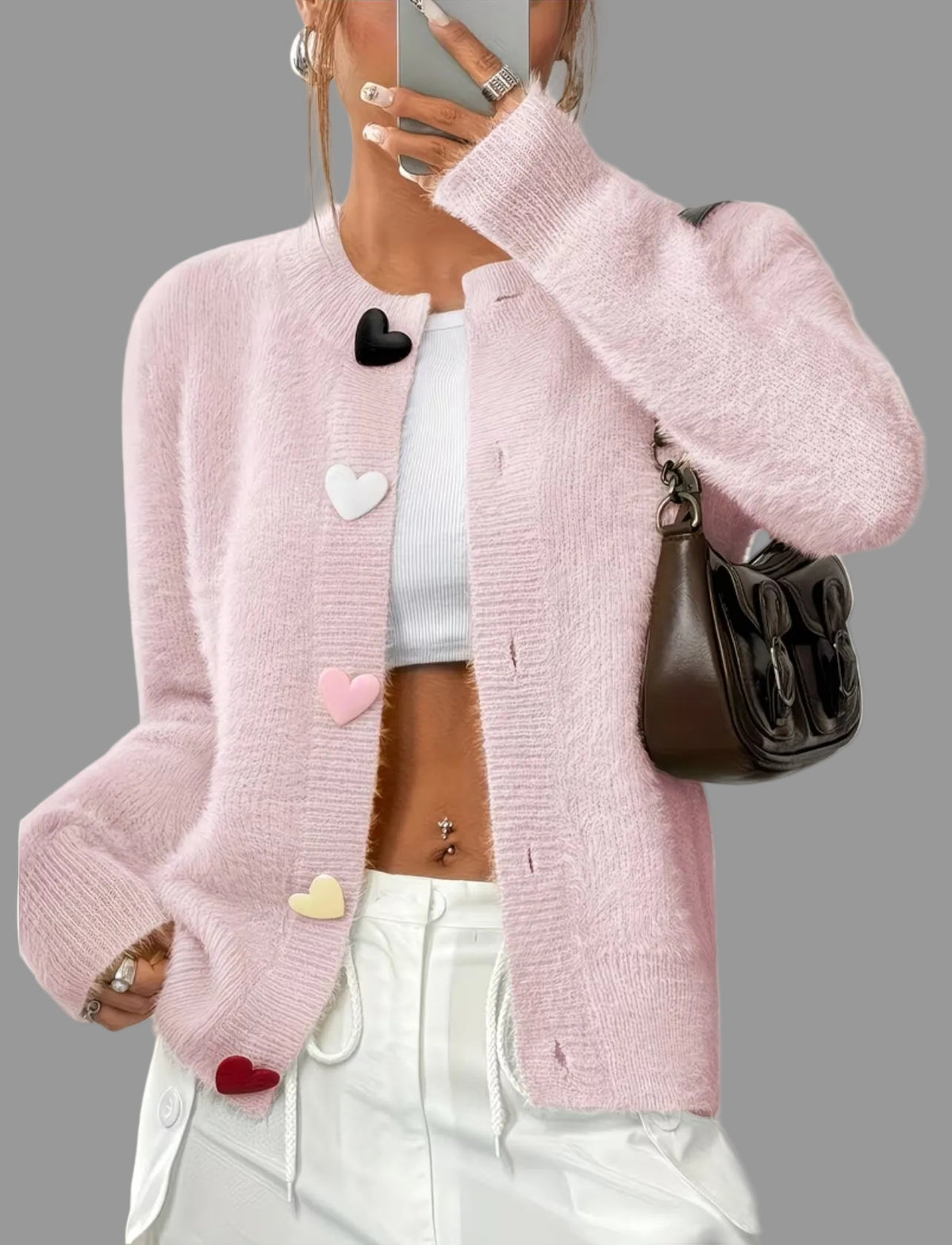 CHAQUETA DE PUNTO BOTON CORAZON 8 CLRS