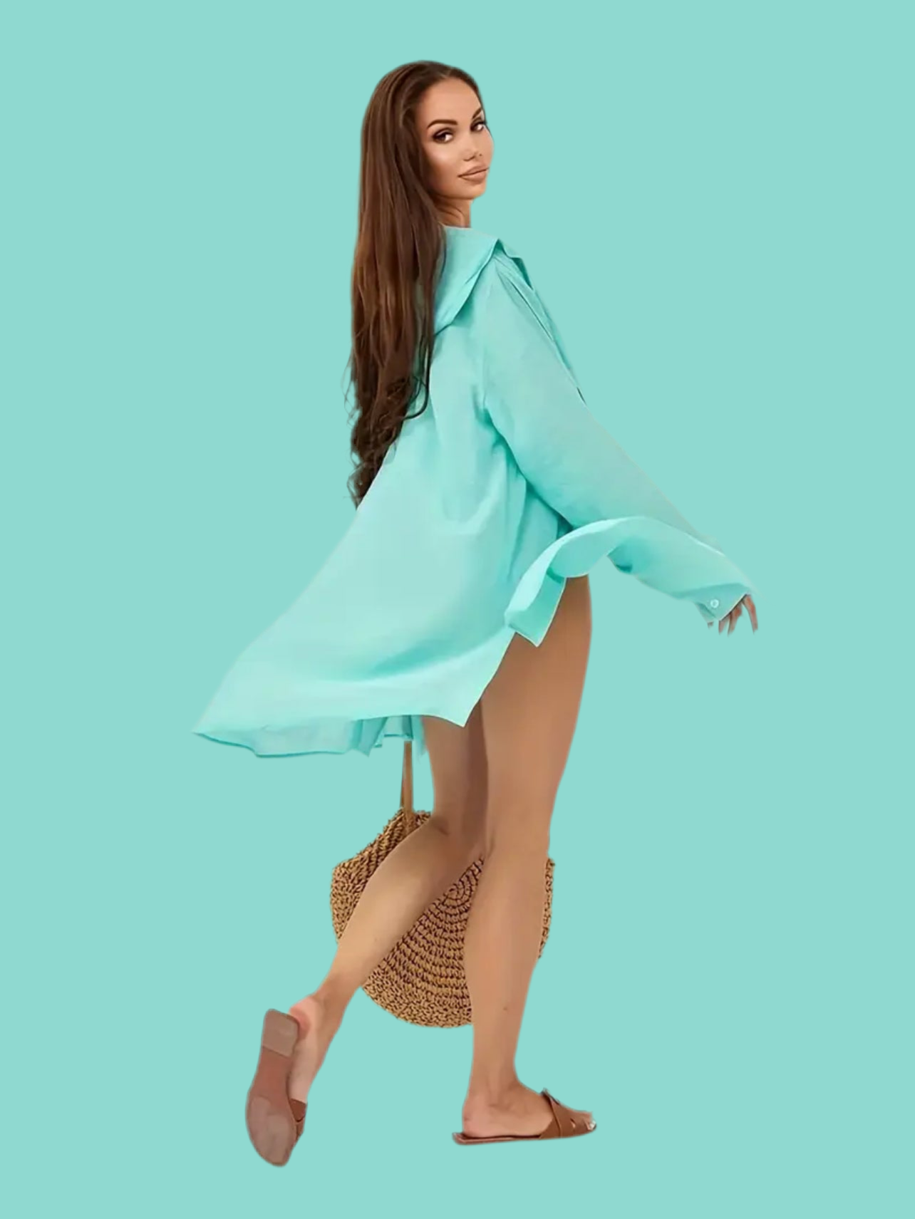 VESTIDO BLUSÓN DE PLAYA CON CAPUCHA 6 CLRS