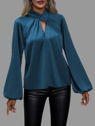 CAMISA DE SATÉN CON NUDO 8 CLRS