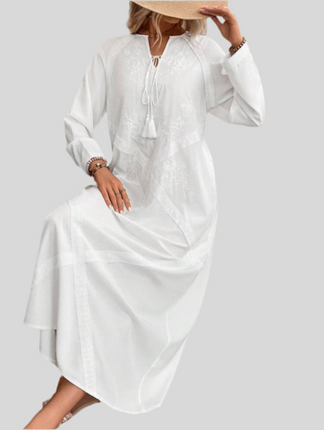 VESTIDO BLANCO ESTILO KAFTAN