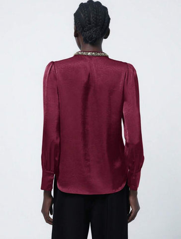 CAMISA DE RASO CON CUELLO JOYA 5 CLRS