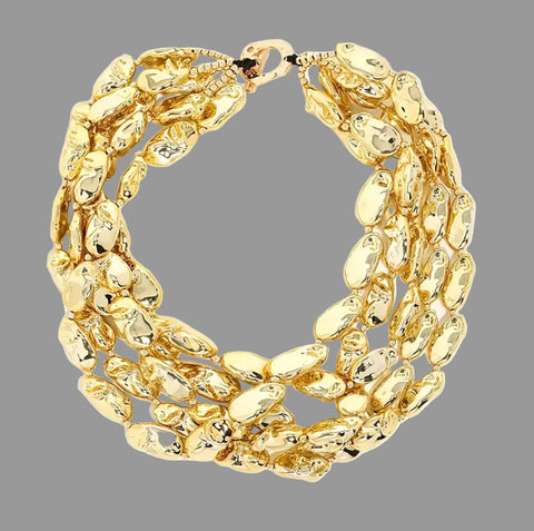 GARGANTILLA DE CUENTAS PLANAS 6 VUELTAS