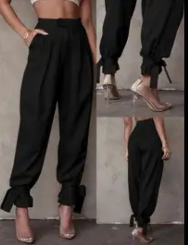 PANTALONES AMPLIOS CON LAZO TOBILLO 3 CLRS