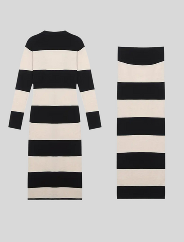 CONJUNTO DE VESTIDO LARGO CÁRDIGAN 2 CLRS