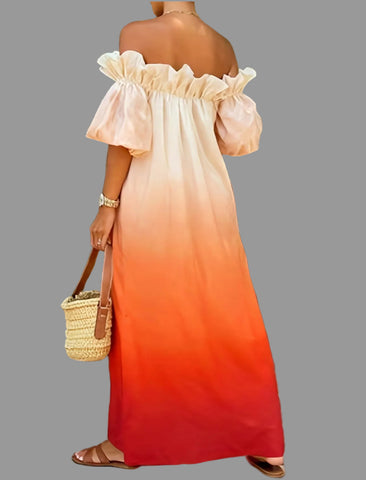 VESTIDO DEGRADEE LARGO HOMBROS 5 CLRS