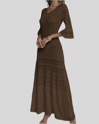 Openwork Knit MIDI Dress