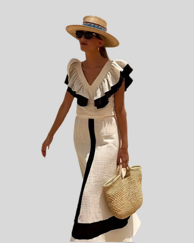 TOP SET WITH RUFFLE ON THE SLEEVES