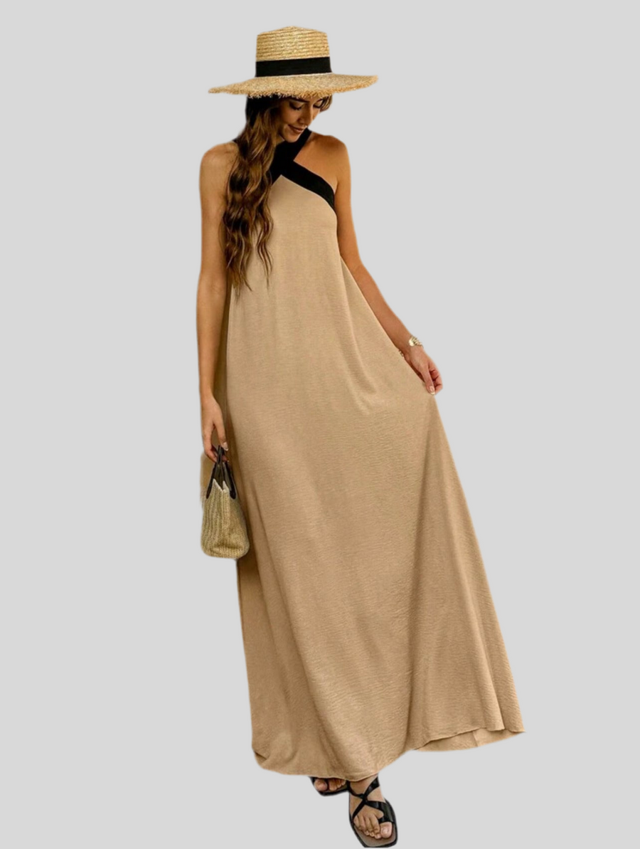 VESTIDO LARGO EN CONTRASTE 7 CLRS