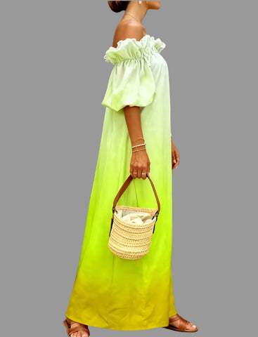 VESTIDO DEGRADEE LARGO HOMBROS 5 CLRS