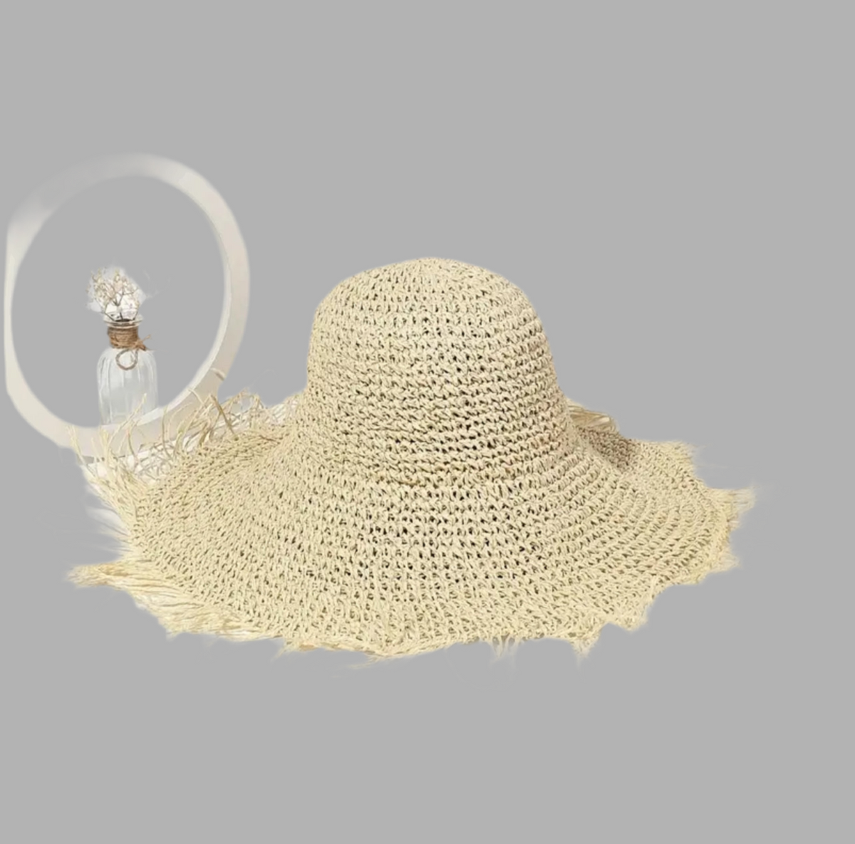 SOMBRERO DE PAJA CON FLECOS 2 CLRS