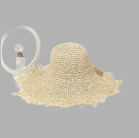 SOMBRERO DE PAJA CON FLECOS 2 CLRS