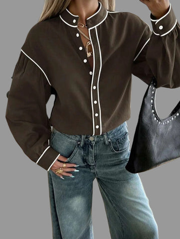 CAMISA DE ALGODÓN CON VIVO 9 CLRS