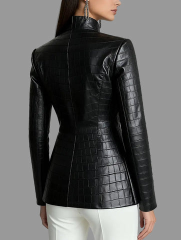 CHAQUETA ENTALLADA DE ECO NAPA