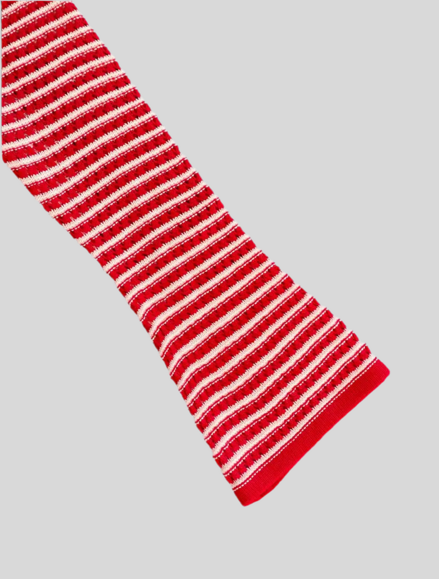 VESTIDO MINI DE PUNTO RAYAS ROJAS
