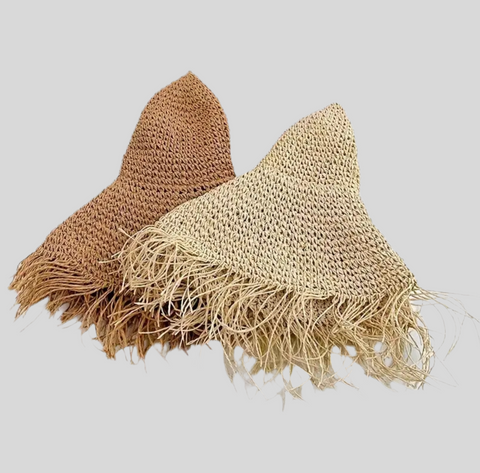 SOMBRERO DE PAJA CON FLECOS 2 CLRS
